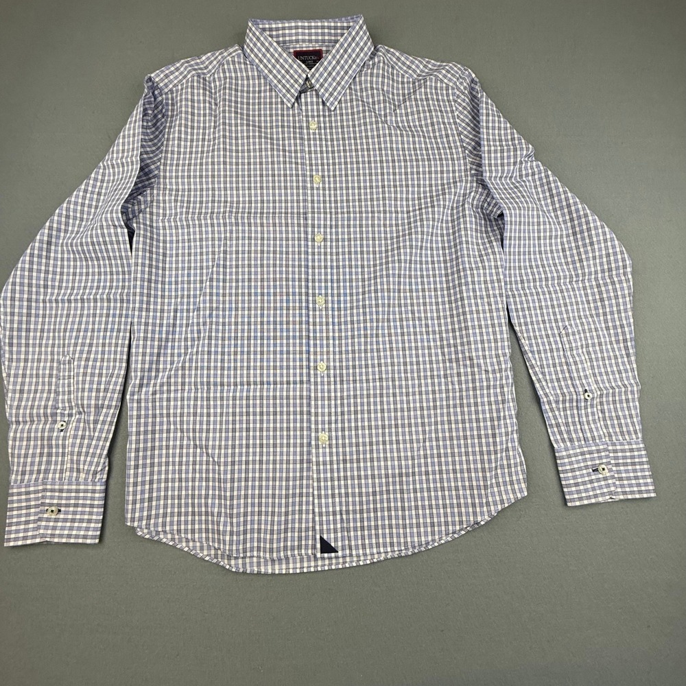 UNTUCKit Button Down Shirt Mens Large Blue Gingham Slim Fit Long Sleeve‎